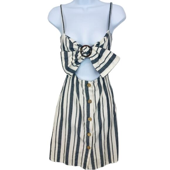 Nasty Gal On the Right Lines Striped Cut-Out mini Dress NWT - Picture 5 of 16